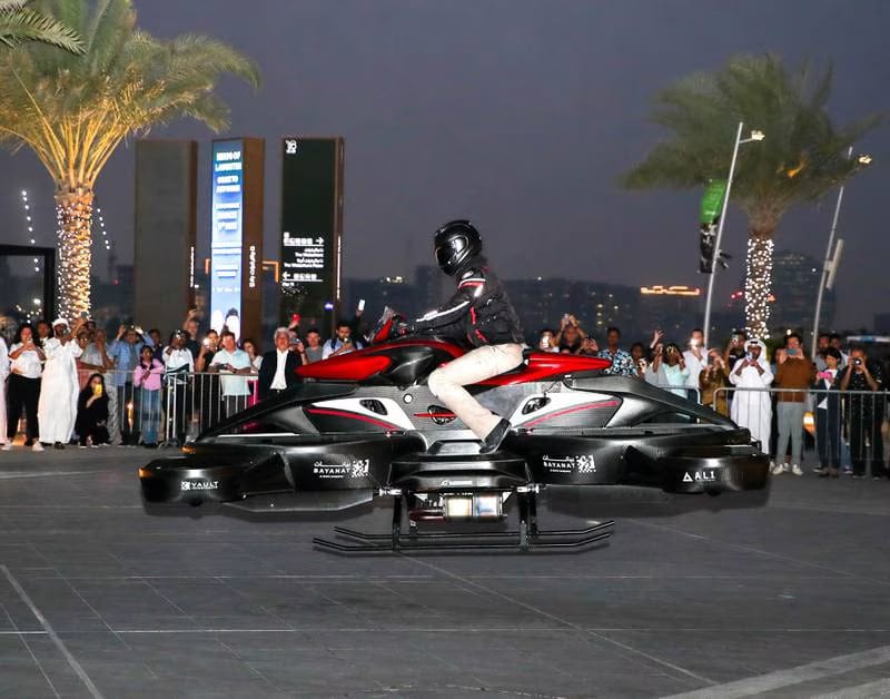 Futuristic hoverbike demonstrated in Abu Dhabi