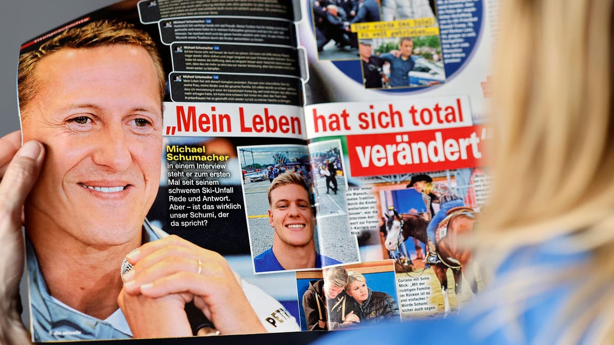 A German magazine's editor was fired after the publication of an AI generated "interview" with Michael Schumacher