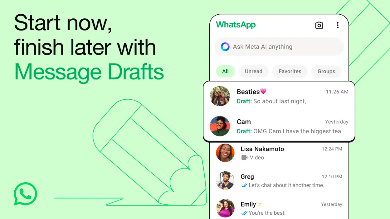 WhatsApp Introduces Message Drafts and Enhanced Features