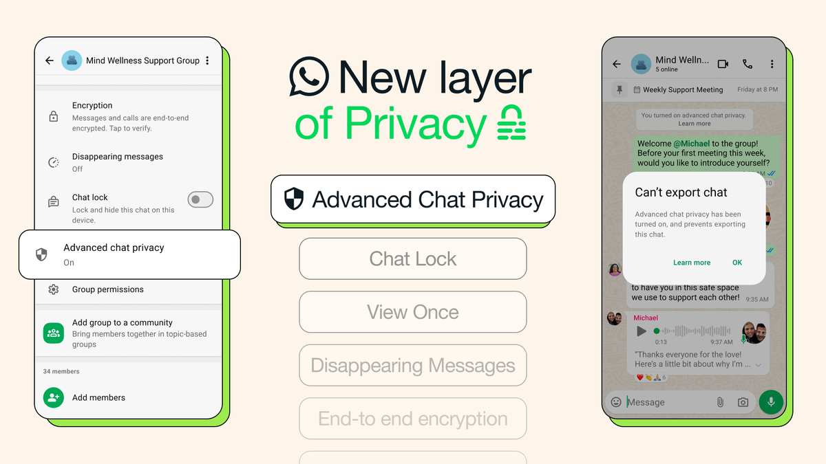 WhatsApp adds chat export restriction feature