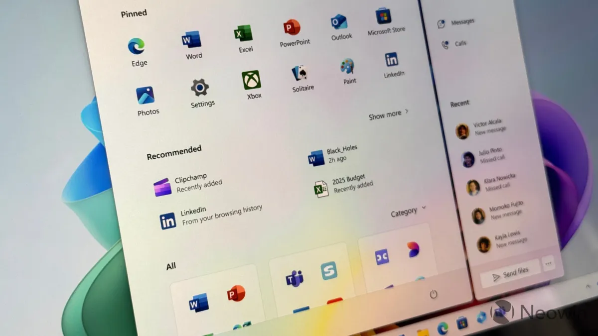 Windows 11 gets a redesigned Start menu