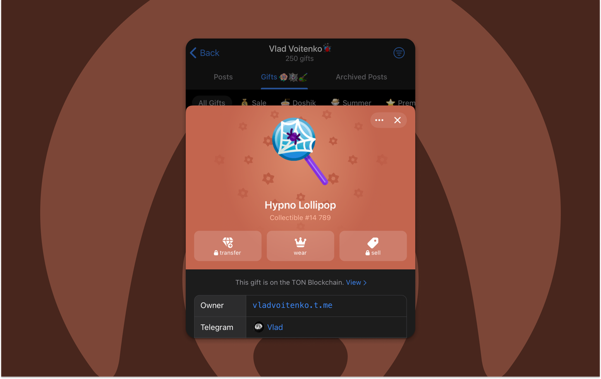 Protecting Telegram Gifts with Blockchain
