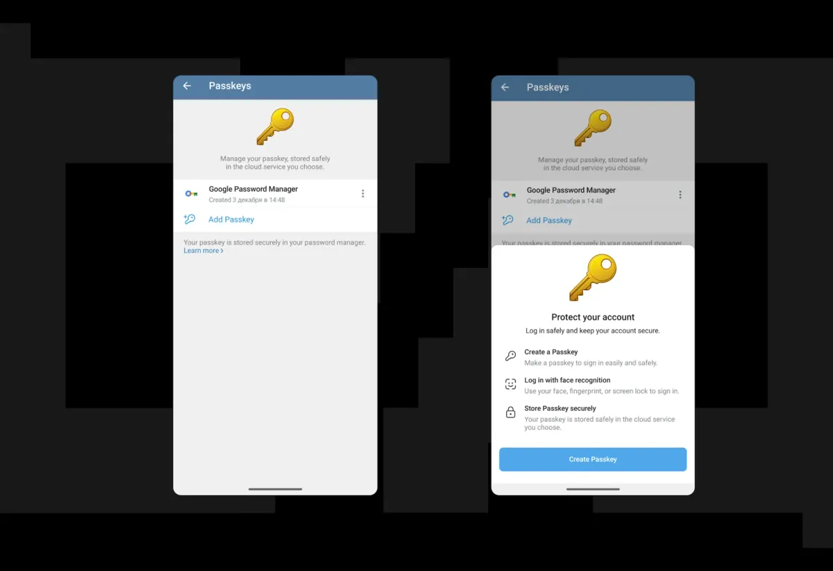 Telegram to add passkey login support