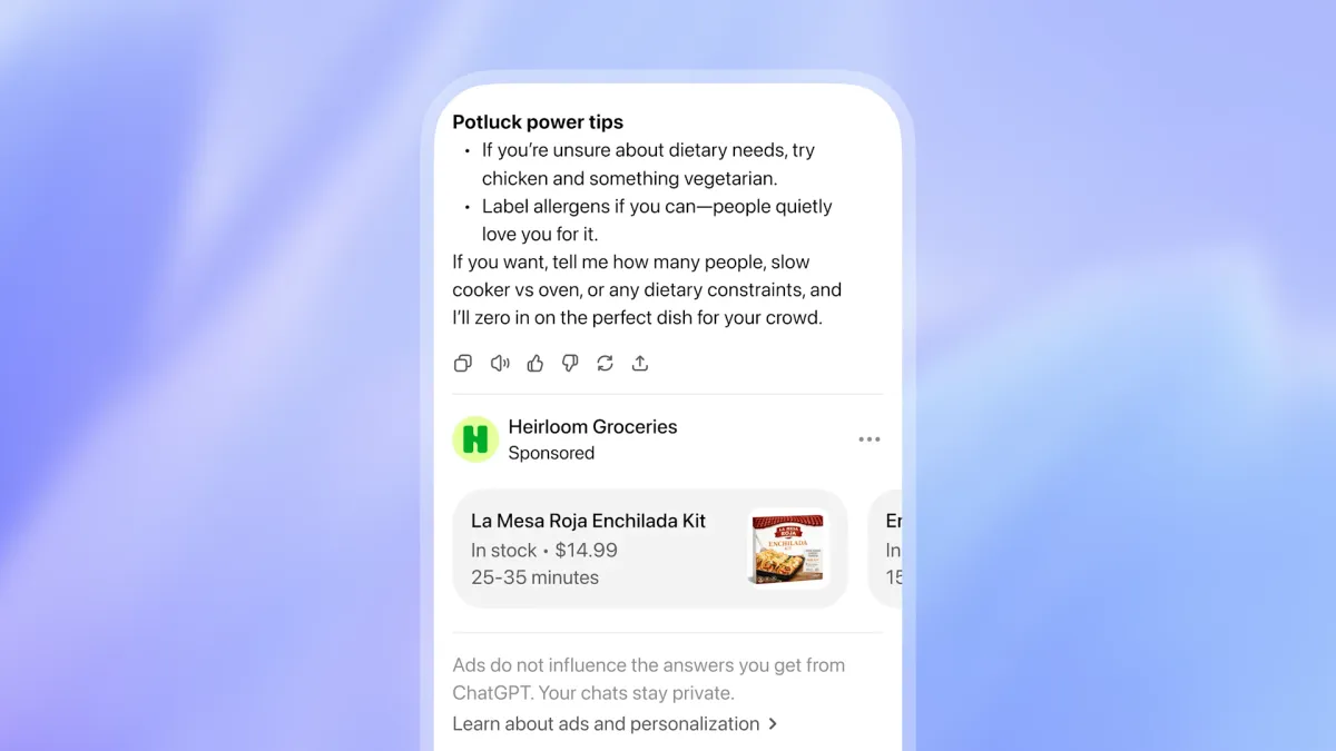 OpenAI starts testing advertising in ChatGPT for Free US users