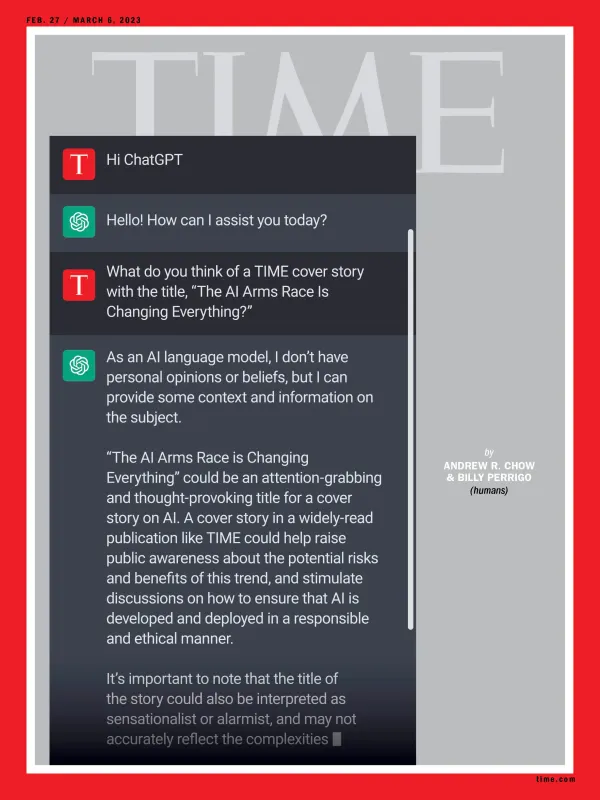 ChatGPT made its way to the cover of the Time